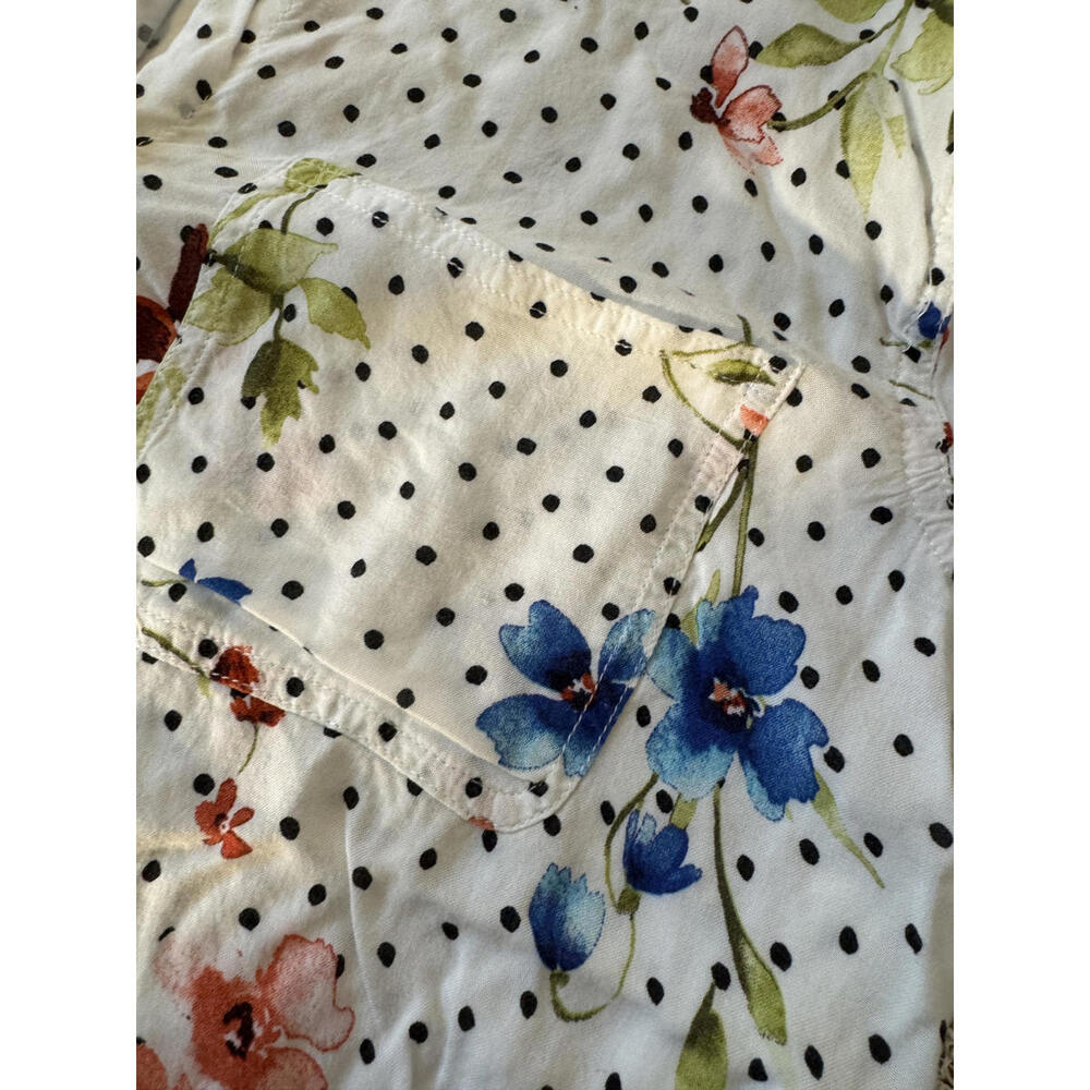 Velvet Heart XL Women's White Floral Polka Dot Long Sleeve Blouse - Picture 4 of 8
